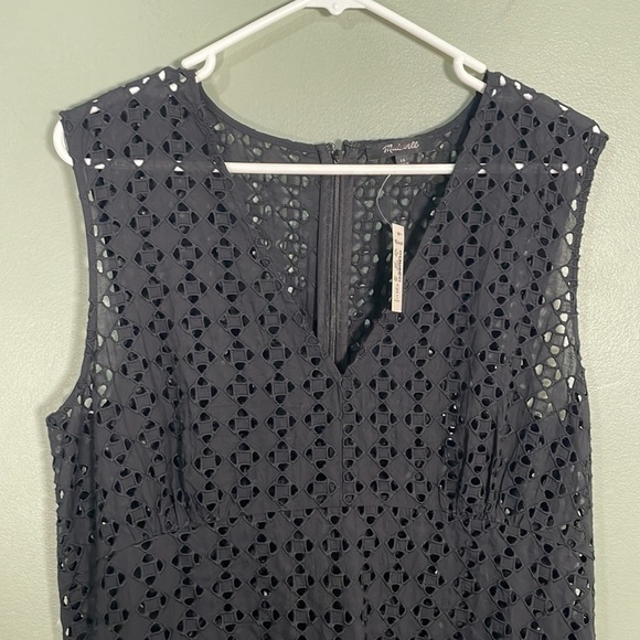 Madewell Eyelet V-Neck Maxi Dress Black size 16 NWT FLAWED - Picture 4 of 8